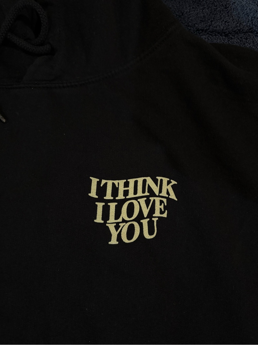 Black Yourstruly Clothing 'I Think I Love You' Hoodie With Orange Butterflies View 4
